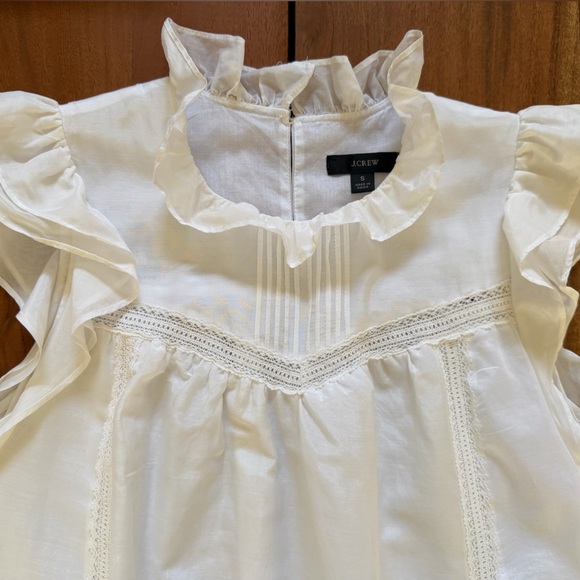 J. Crew Re-Imagined White Cotton/Silk Blouse - Picture 14 of 16